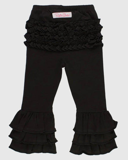 RuffleButts Flare Pants - Black