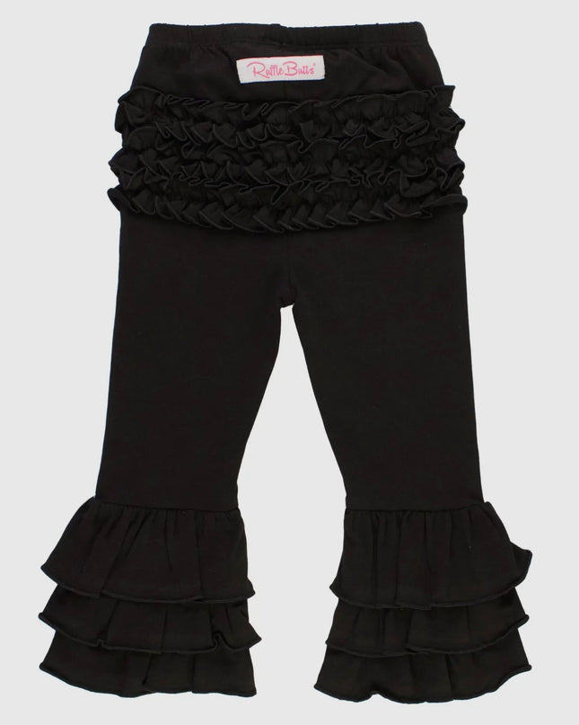 RuffleButts Flare Pants - Black
