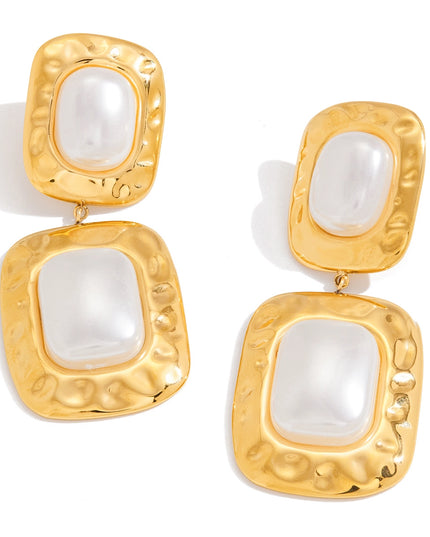 SB Pearl Rectangle Earrings