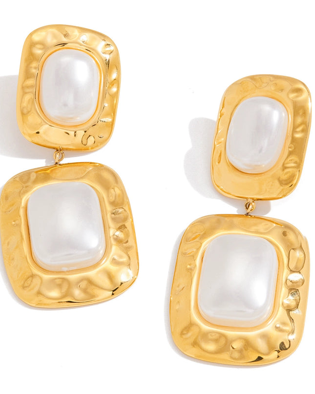 SB Pearl Rectangle Earrings