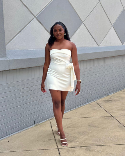 Strapless Mini Dress - White