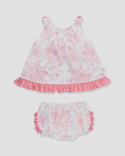 Bubblegum Pink Butterfly Top and Bloomer Set