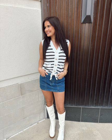 Bonfire Nights Mini Skirt - Denim