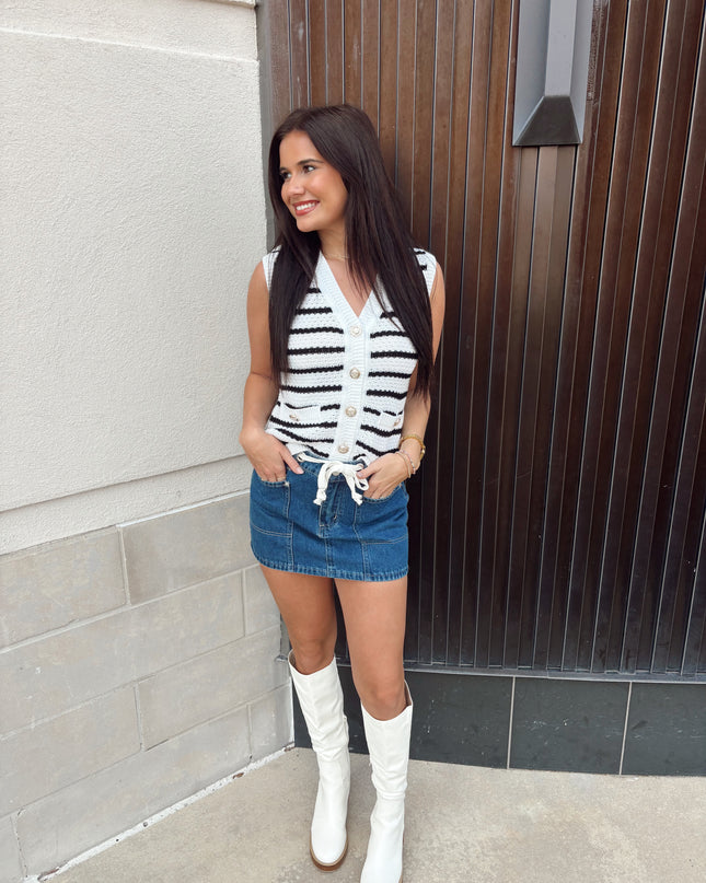 Bonfire Nights Mini Skirt - Denim
