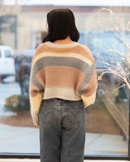 Clean Crush Crop Sweater - Blue/Multi