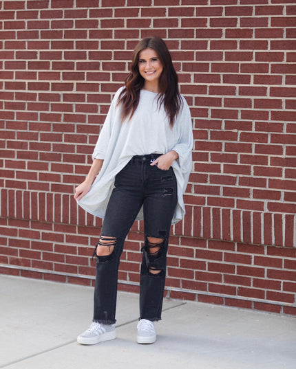The Payton Top - Heather Grey