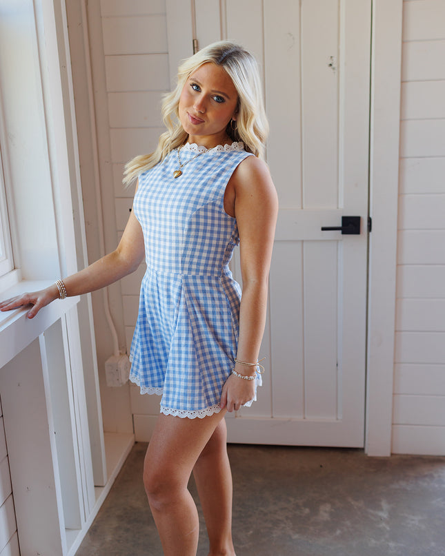 Pick of Summer romper - Blue Gingham