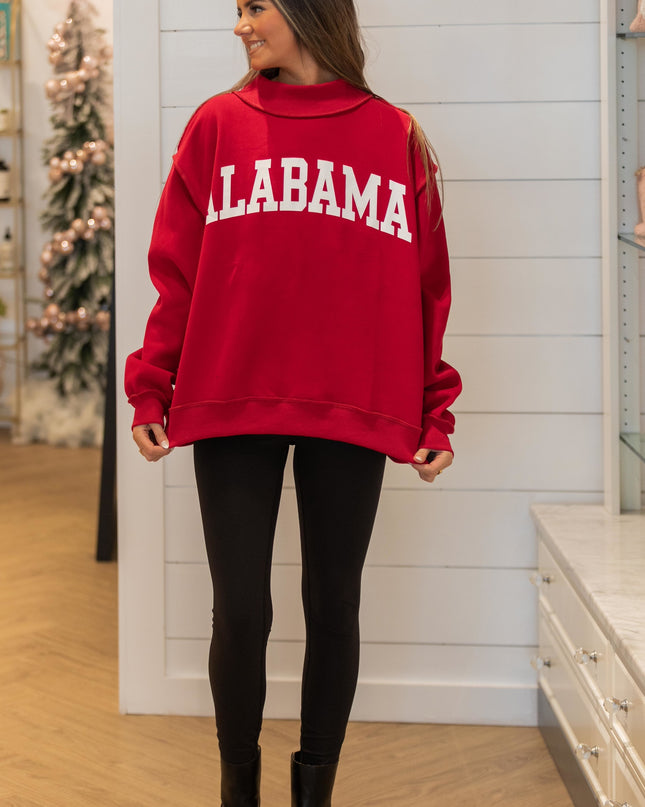 Alabama & AL Reversible Sweatshirt - Crimson