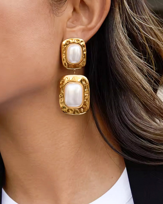 SB Pearl Rectangle Earrings