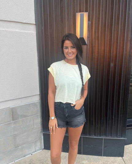 Cutout Back Layering Top - Lemon