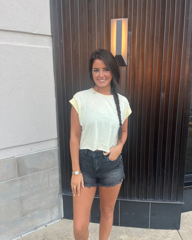 Cutout Back Layering Top - Lemon