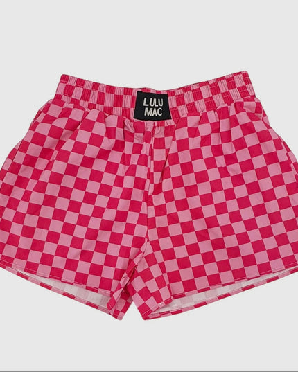 Lulu Mac Pink Checkered Boxer Shorts