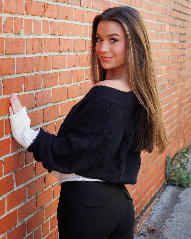Elise Sweater - Black/Oatmeal