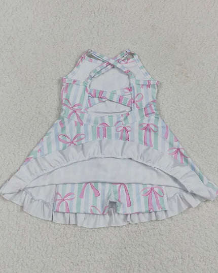 Kids Athletic Dress - Bow/Stripe