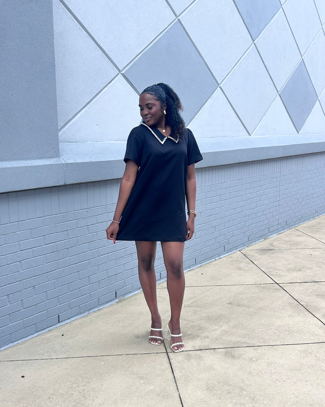 Grand Affair Pearl Dress - Black