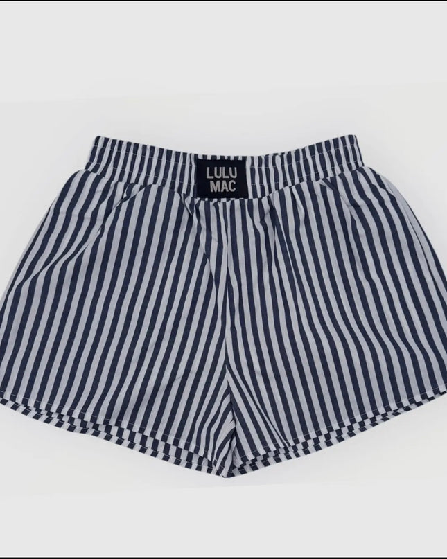 Lulu Mac Navy Striped Boxer Shorts