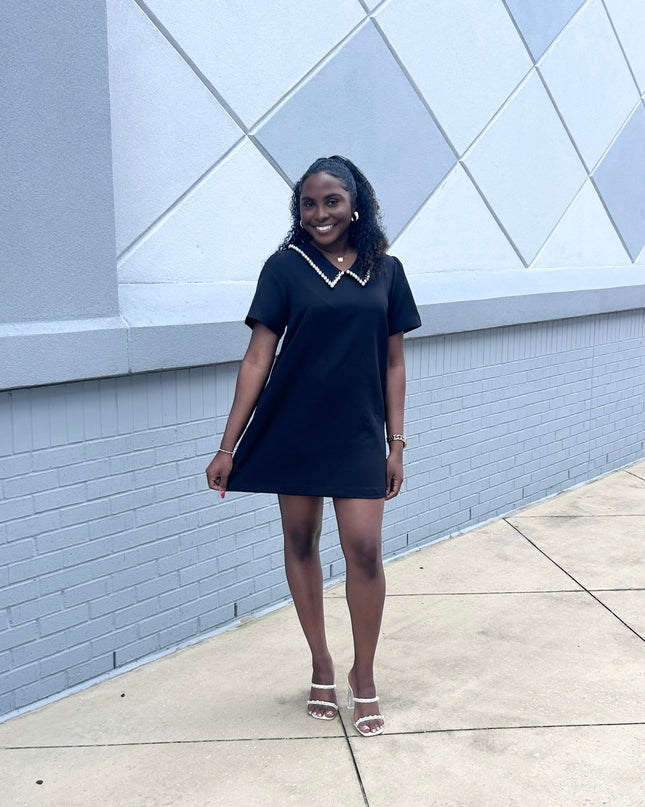Grand Affair Pearl Dress - Black