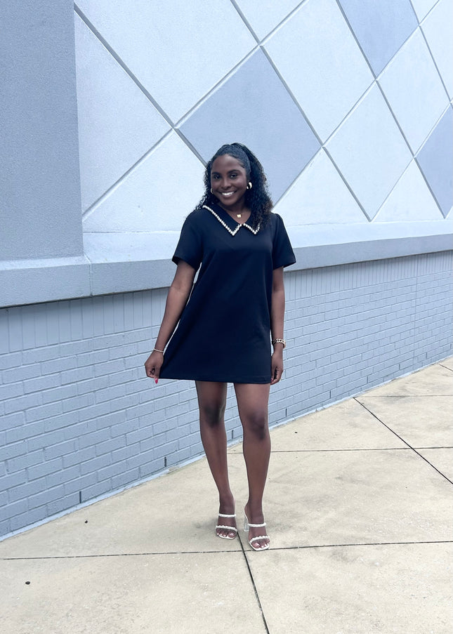 Grand Affair Pearl Dress - Black