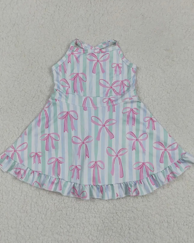 Kids Athletic Dress - Bow/Stripe