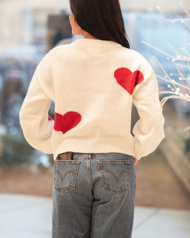 Cupid Cutie Sweater - Red/White