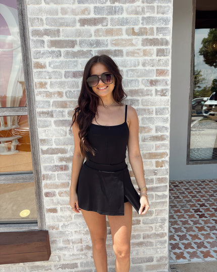 Side Slit Skort - Black