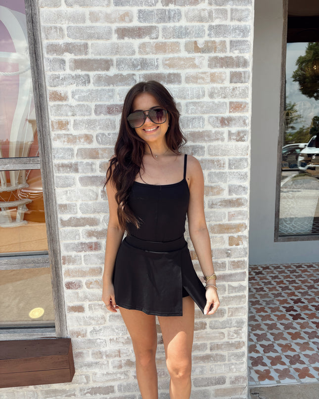 Side Slit Skort - Black