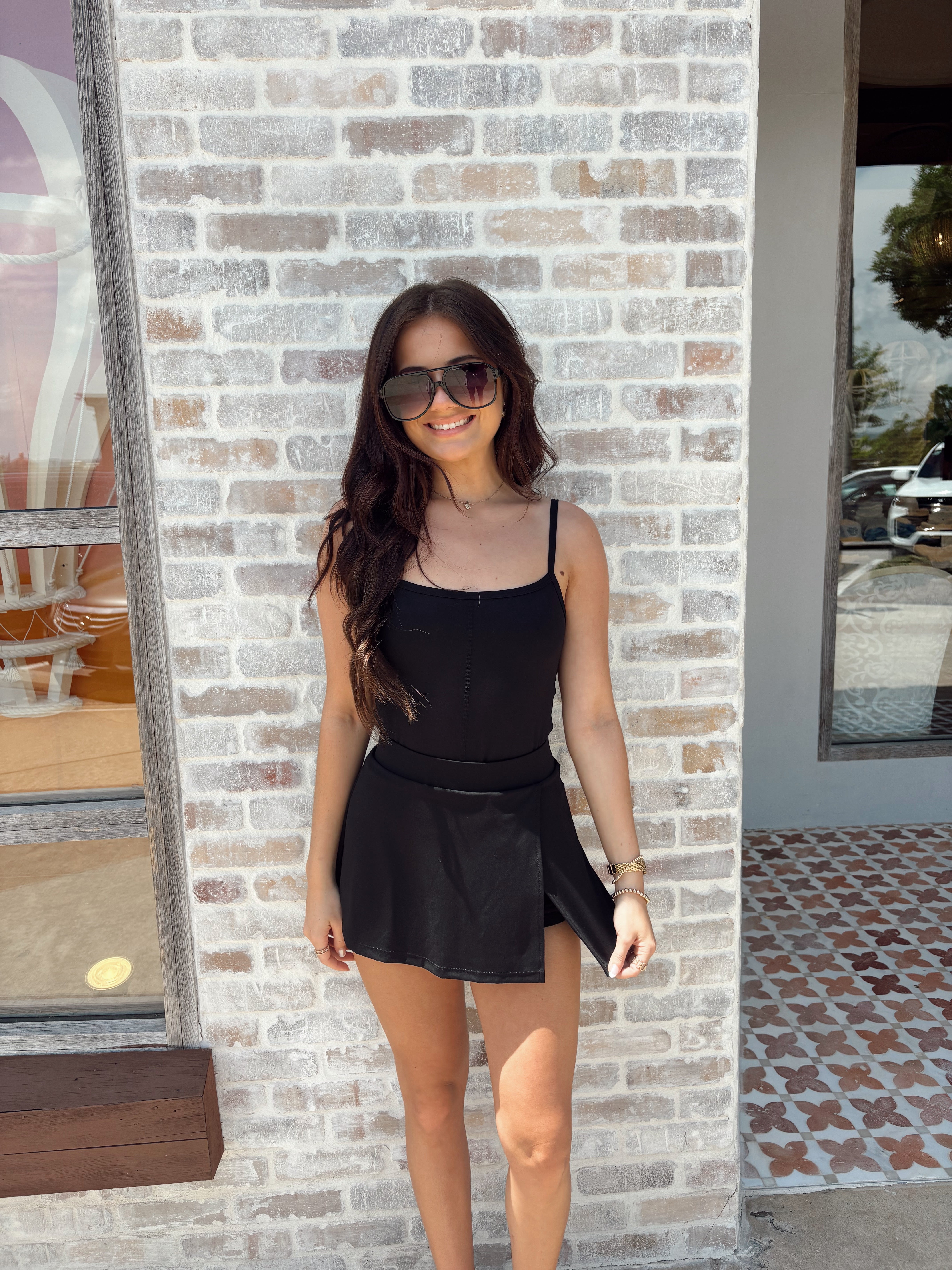 Side Slit Skort - Black Side Slit Skort - Black