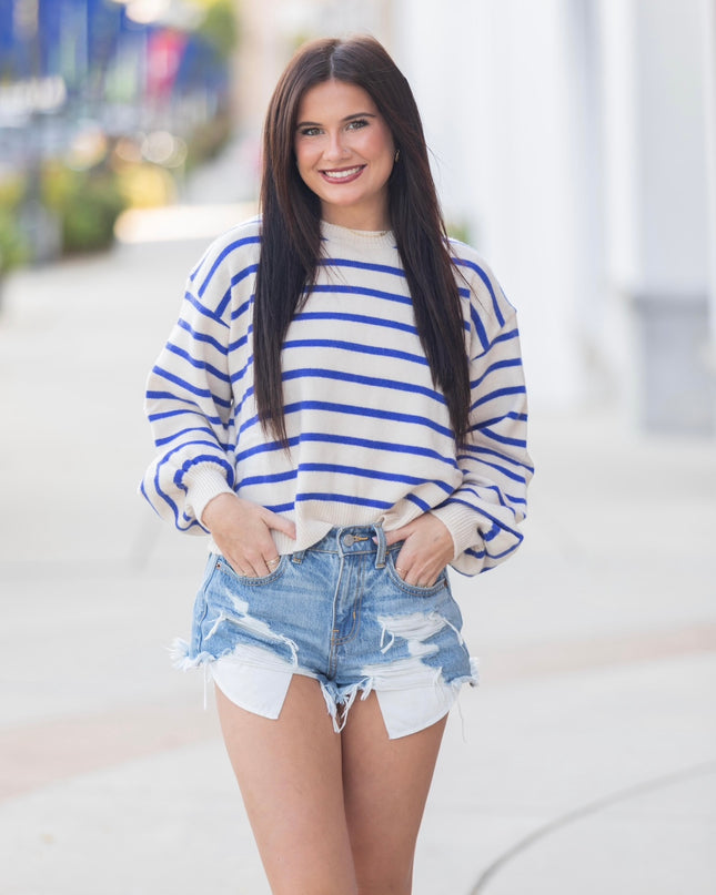 The Emma Sweater - Cobalt