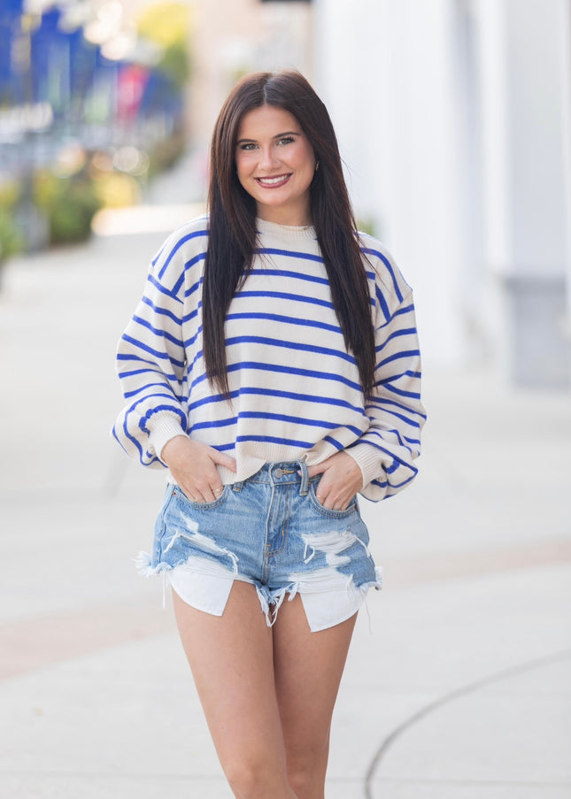 The Emma Sweater - Cobalt