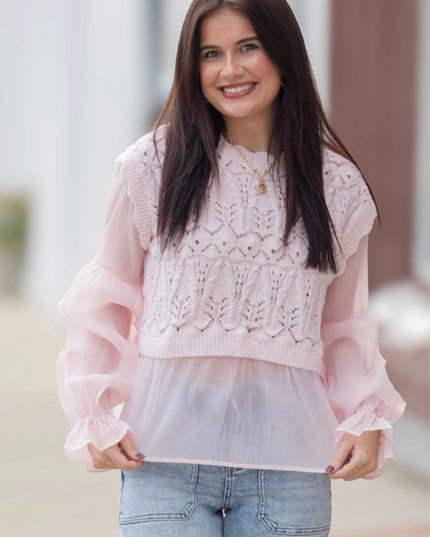 BubbleGum Bliss Top - Light Pink