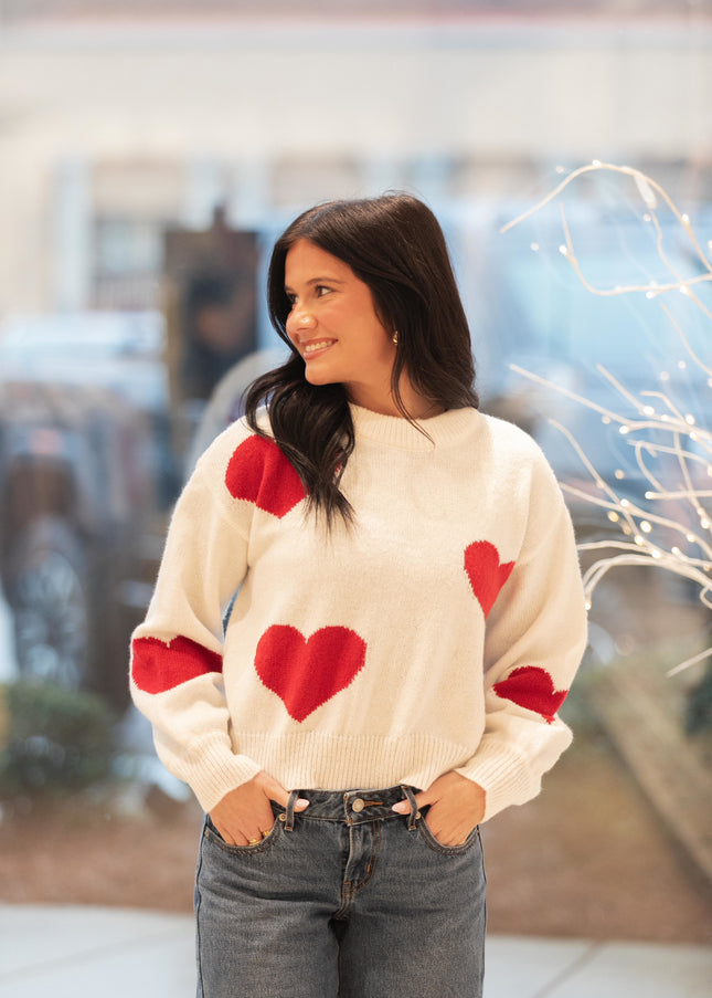 Cupid Cutie Sweater - Red/White