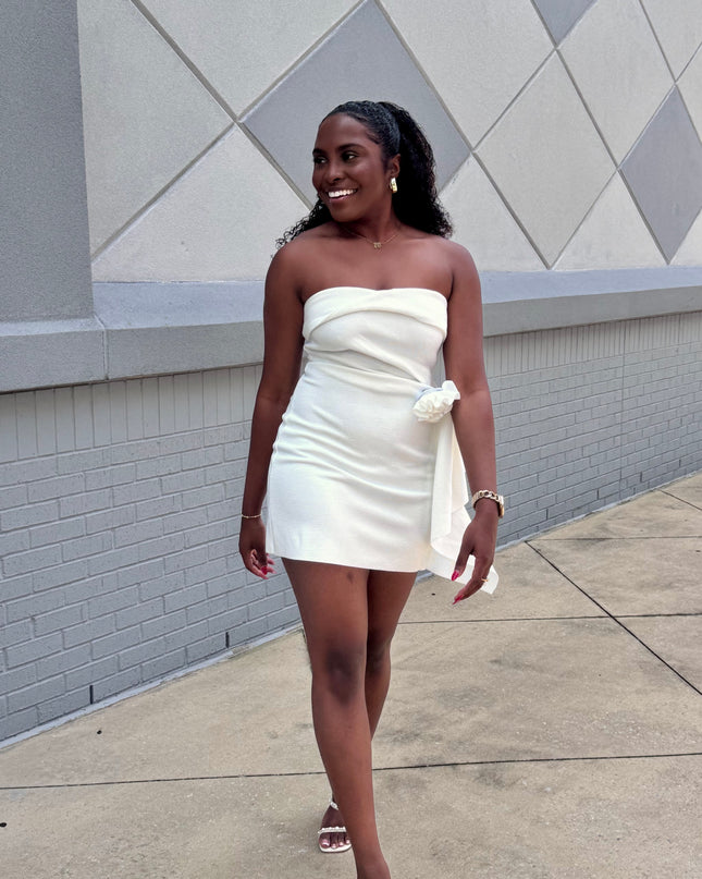 Strapless Mini Dress - White