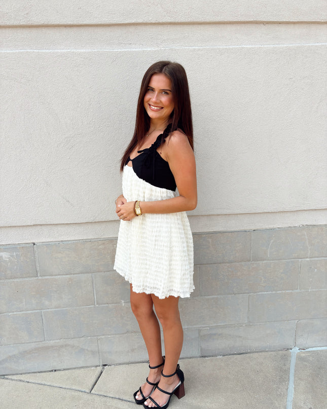 Baby I'm Yours Dress - White/Black