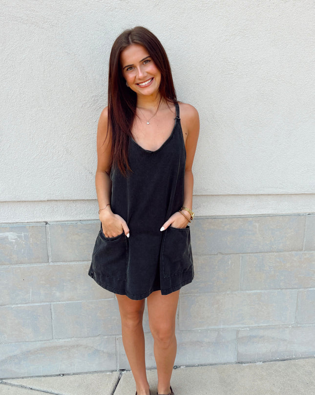 Run Around Town Romper - Black