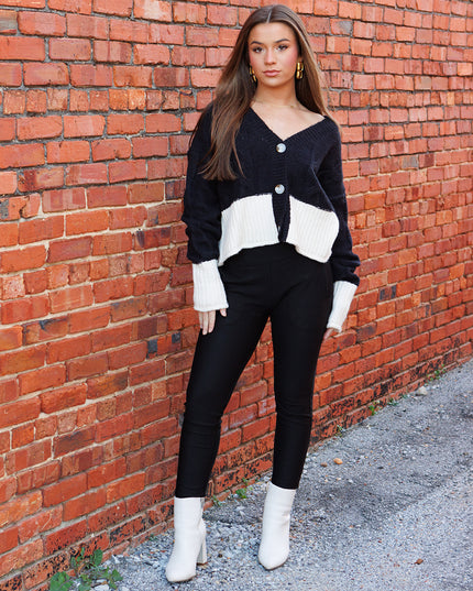 Elise Sweater - Black/Oatmeal