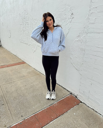 Half Zip Hoodie - Grey
