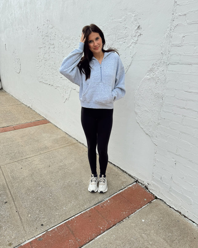 Half Zip Hoodie - Grey