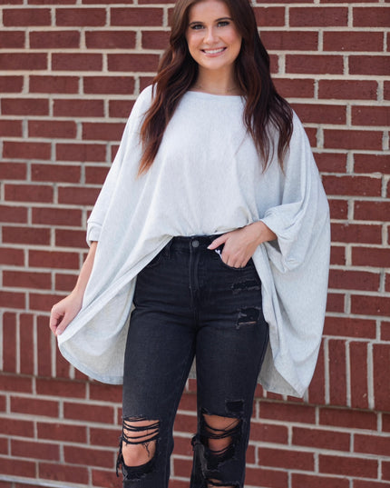 The Payton Top - Heather Grey