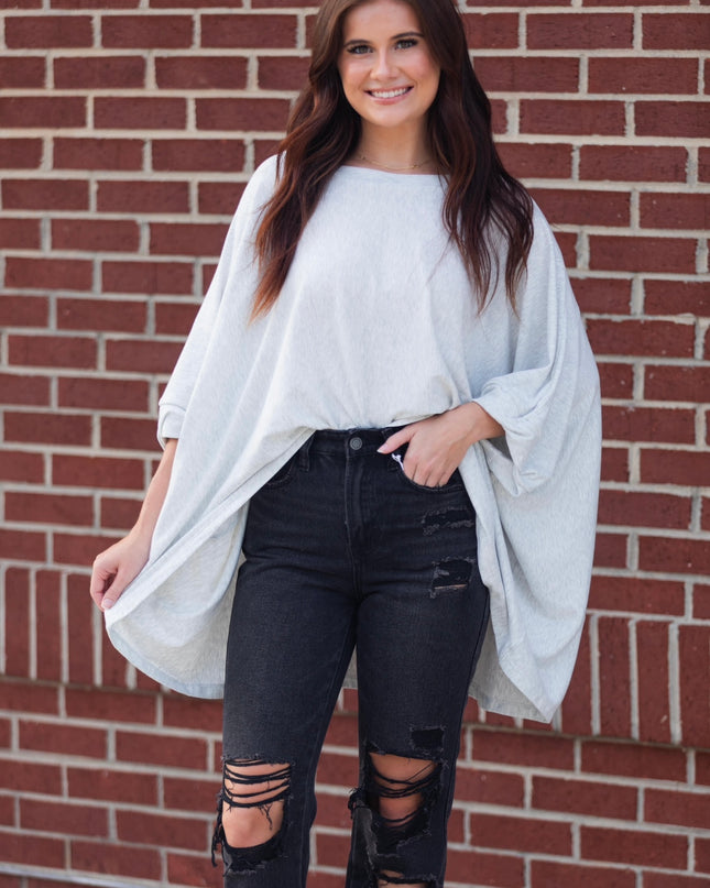 The Payton Top - Heather Grey