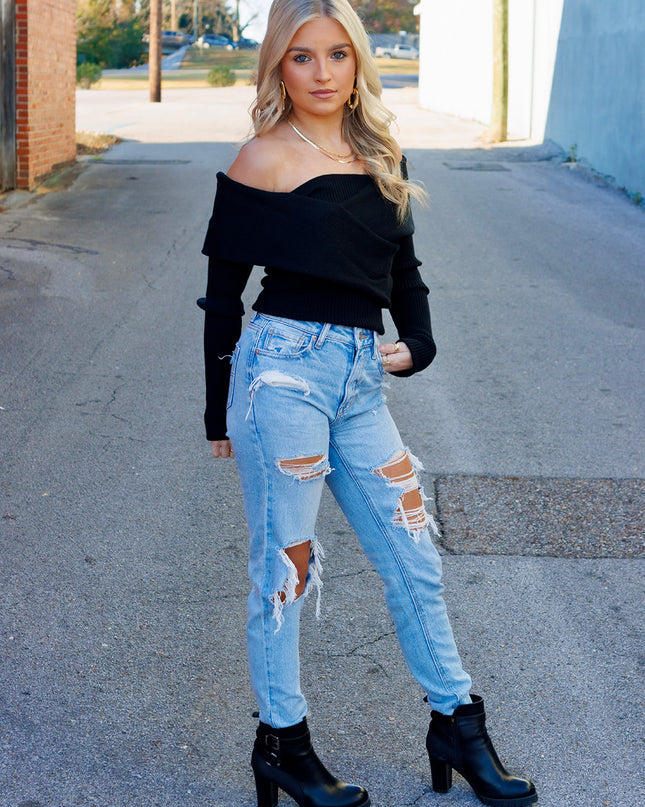 Feeling The Holidays Top - Black