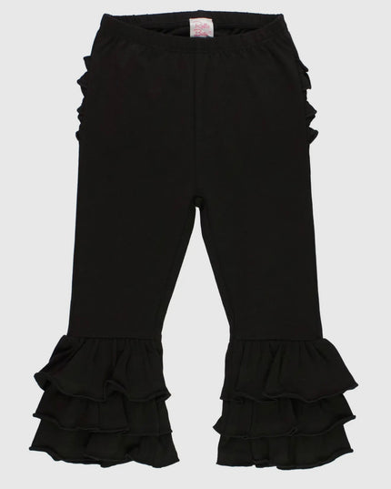 RuffleButts Flare Pants - Black