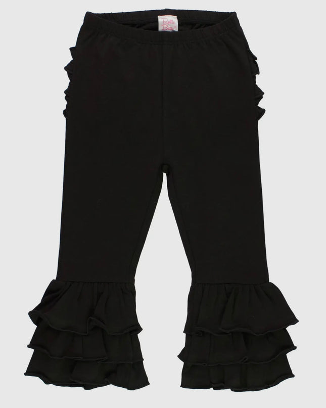 RuffleButts Flare Pants - Black