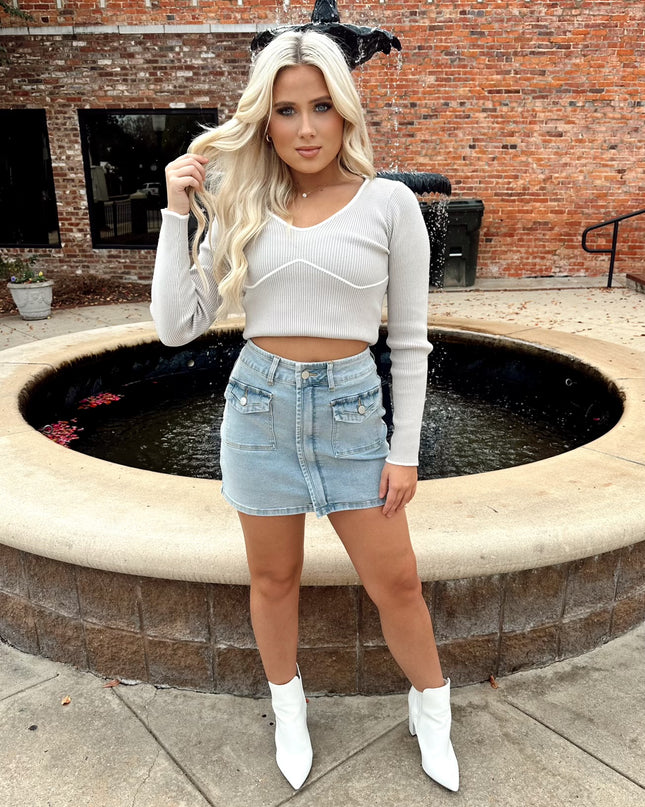 Headed South Skirt - Denim