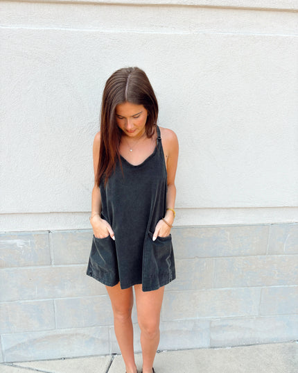 Run Around Town Romper - Black