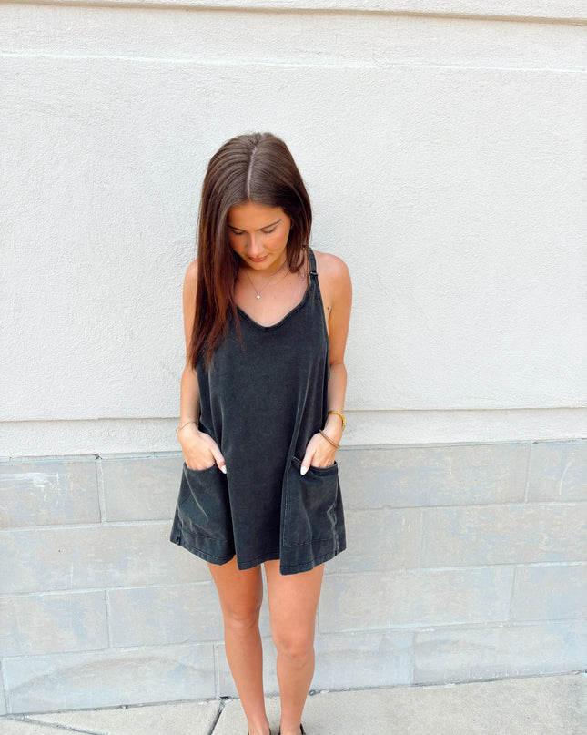 Run Around Town Romper - Black