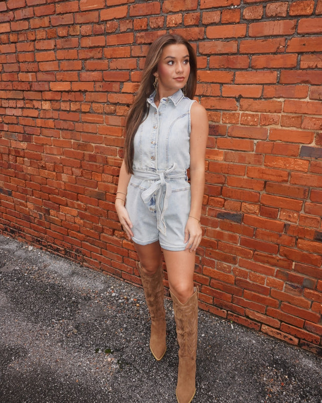 In My Era Romper - Denim