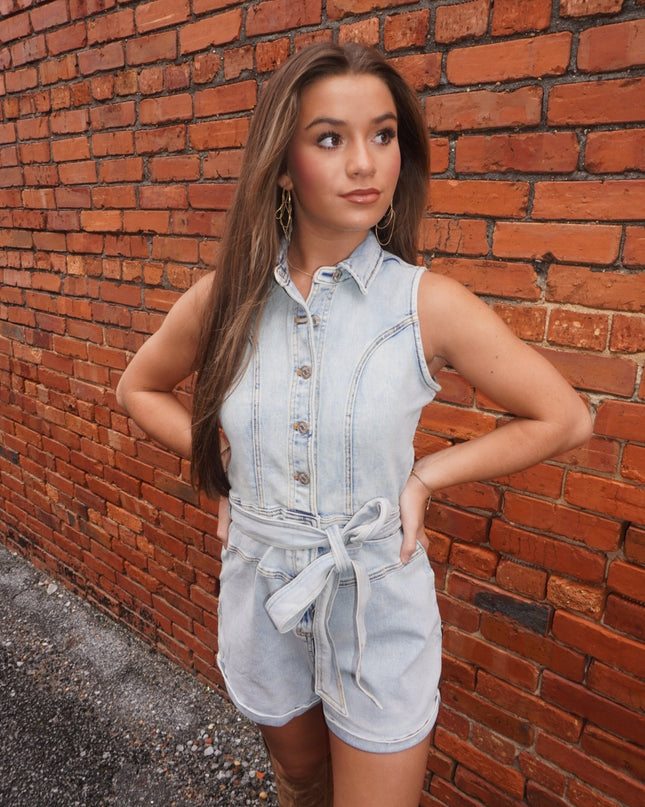 In My Era Romper - Denim