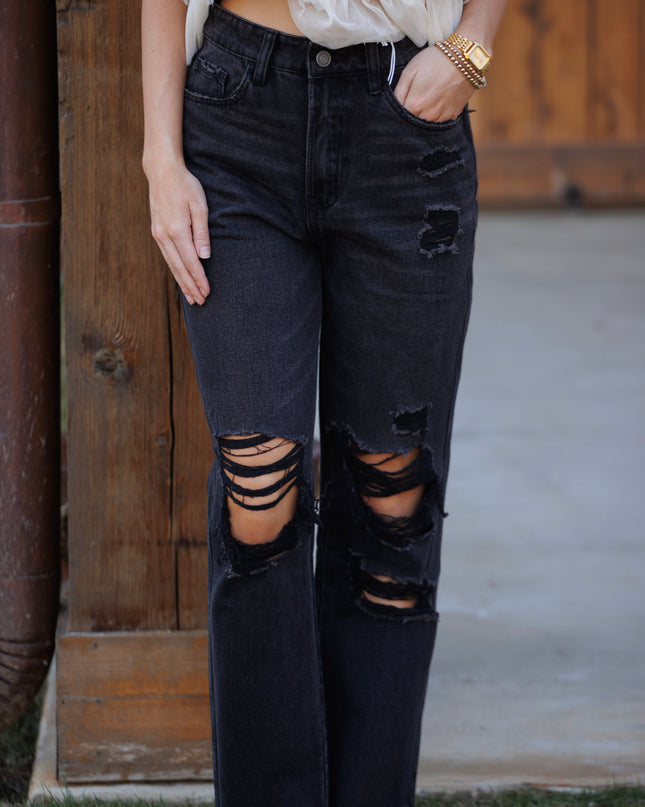 High Rise Crop Jeans - Vintage Black