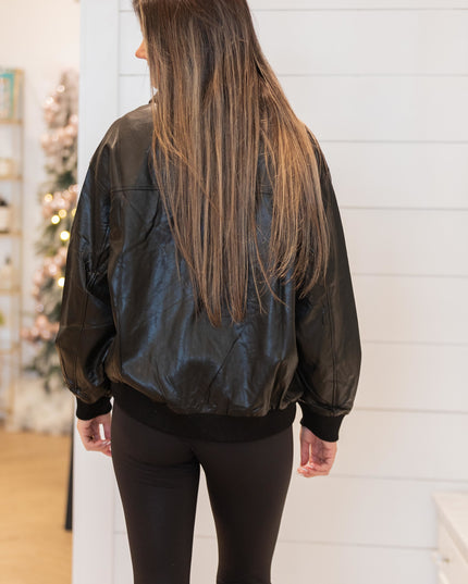 Black Leather Jacket - Black