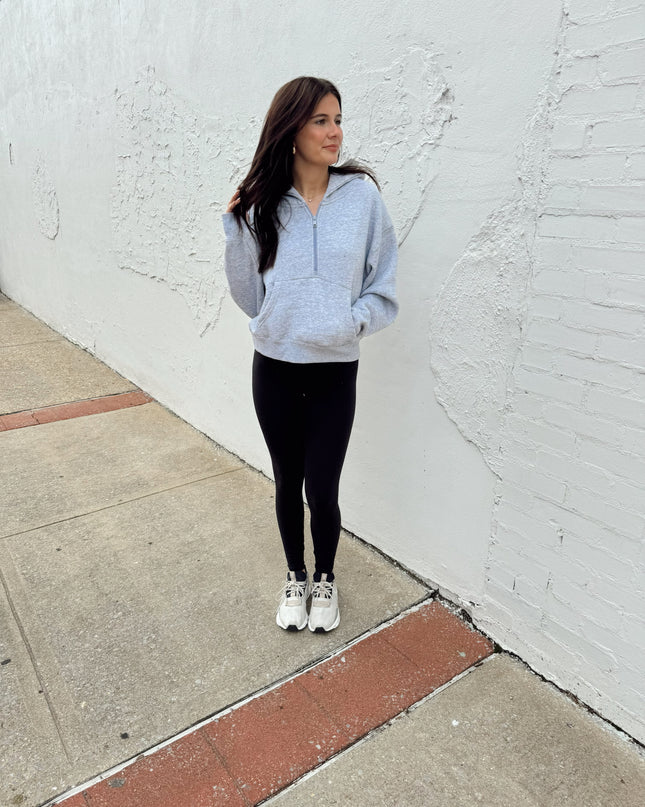 Half Zip Hoodie - Grey